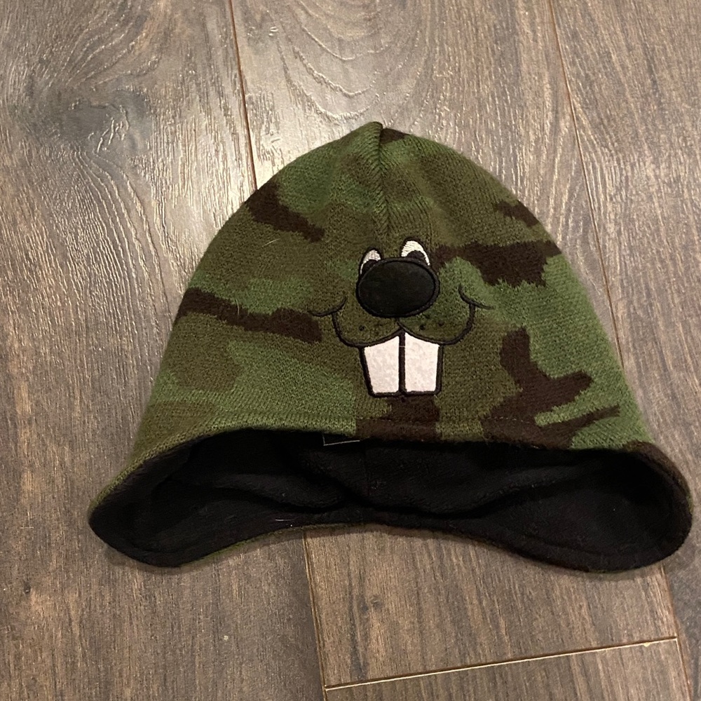 Stihl buzz beaver Camouflage Beanie with Cartoon Face 3:3